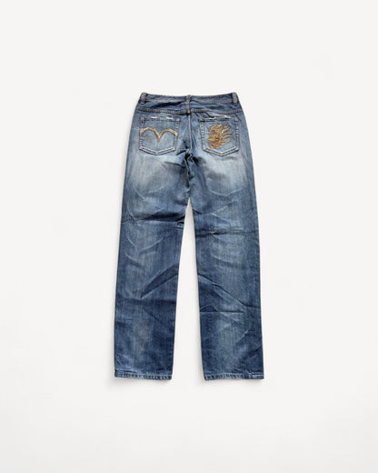JAPANESE EMBROIDERED DENIM W32 L34 #JAP8