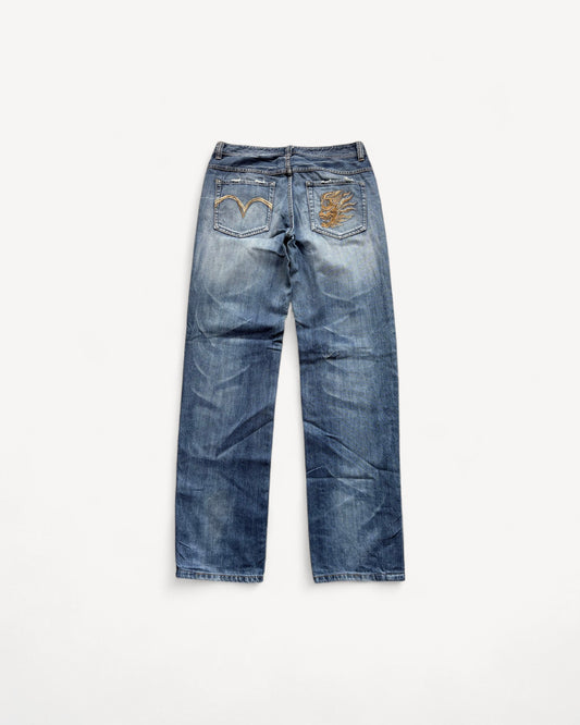 JAPANESE EMBROIDERED DENIM W32 L34 #JAP8