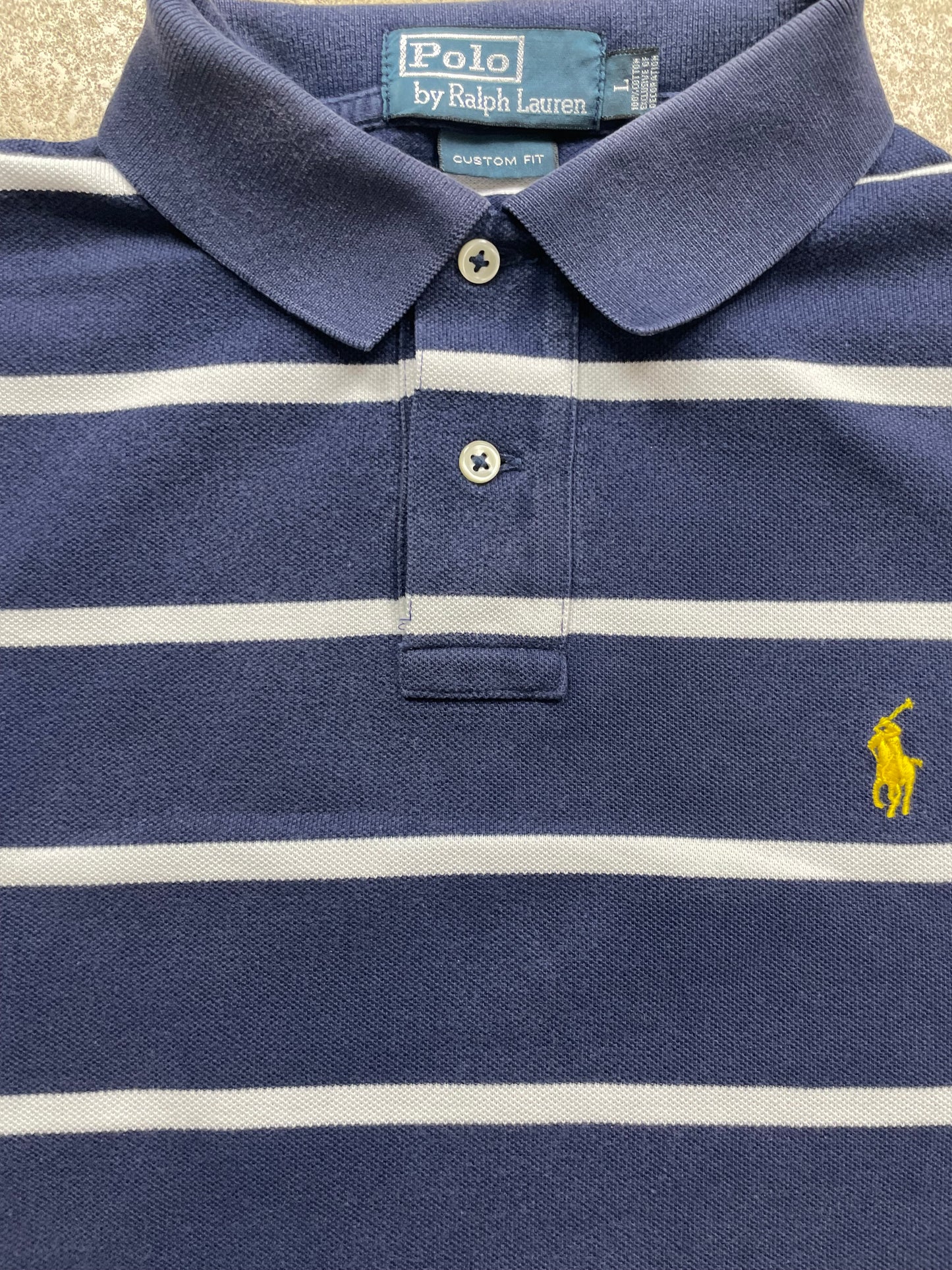 RALPH LAUREN POLO SHIRT STRIPED (L)