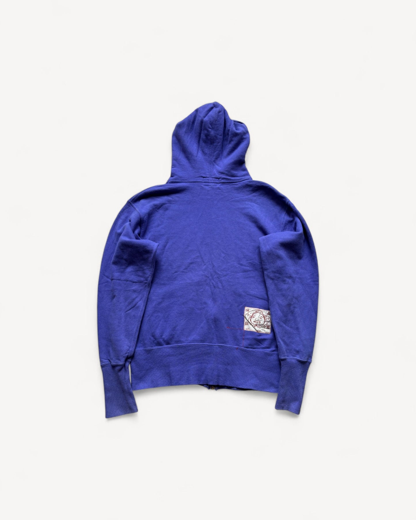 EVISU BLUE ZIP UP HOODIE (M)