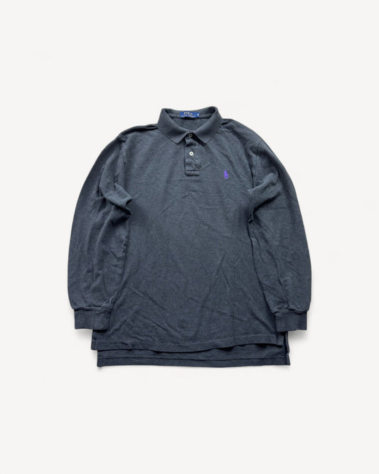 RALPH LAUREN LONGSL. POLO SHIRT GREY (M)