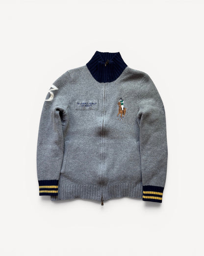 RALPH LAUREN GREY ZIP UP KNIT (S)