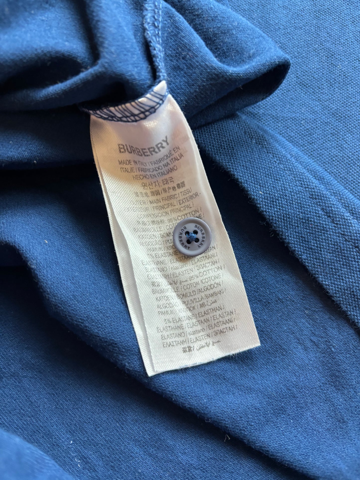 BURBERRY NAVY POLO SHIRT (XL)