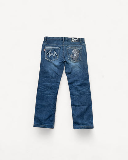 JAPANESE EMBROIDERED DENIM W34 L30 #JAP9