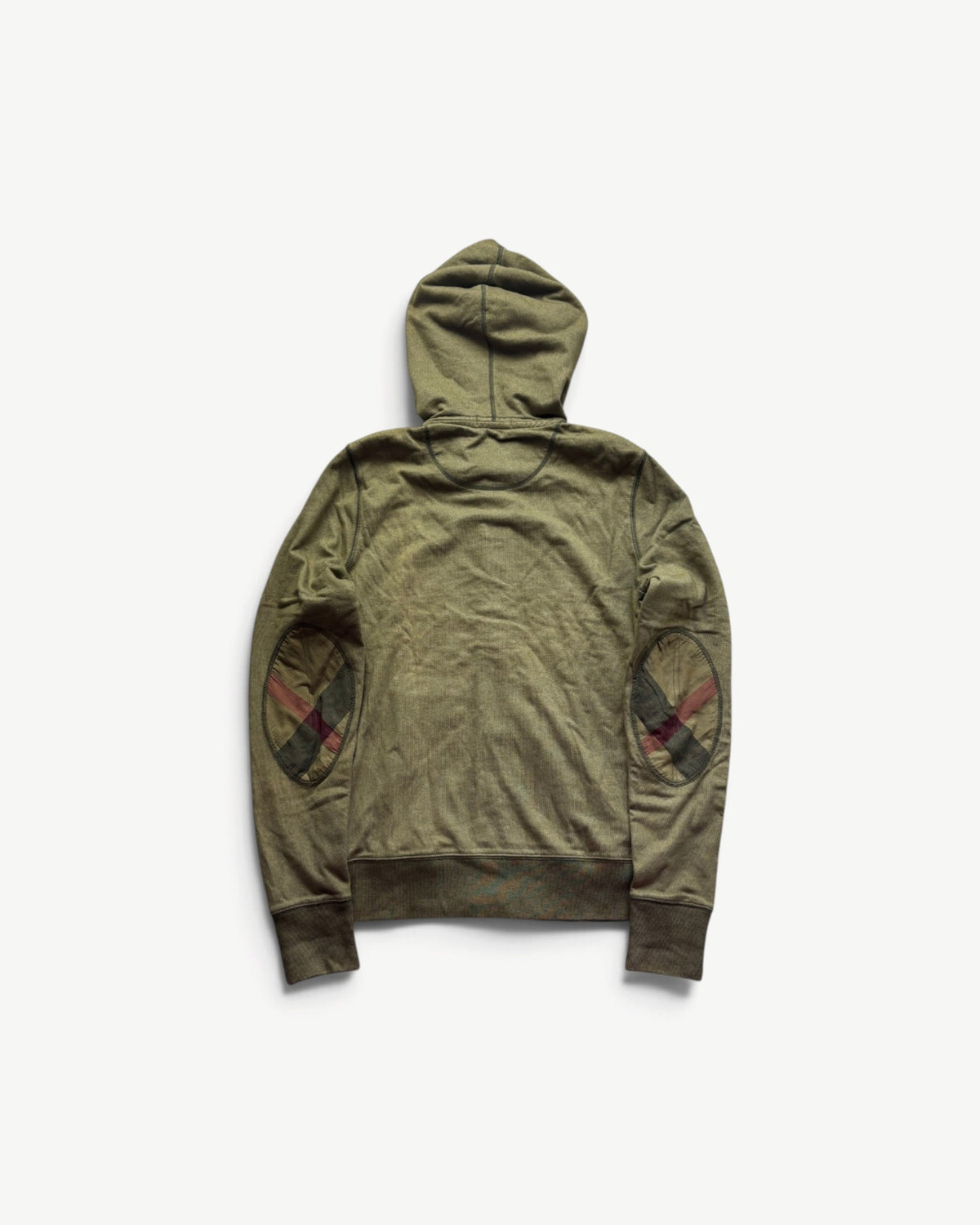 BURBERRY BEIGE/GREEN ZIP UP HOODIE (M)