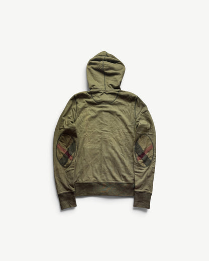 BURBERRY BEIGE/GREEN ZIP UP HOODIE (M)