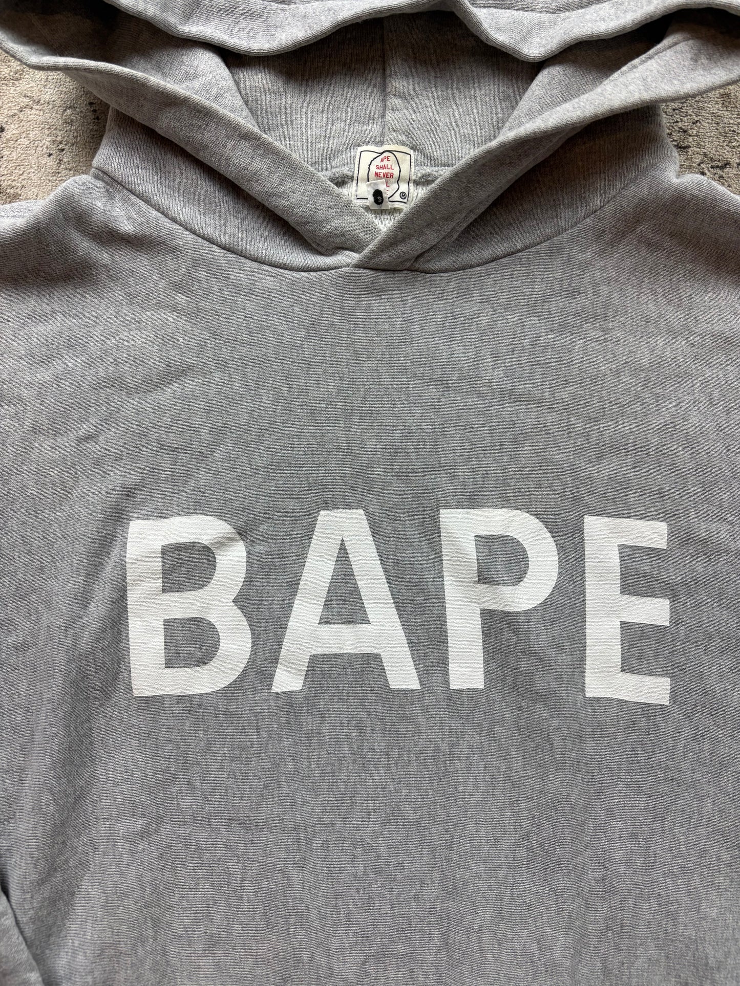 BAPE GREY HOODIE (L)