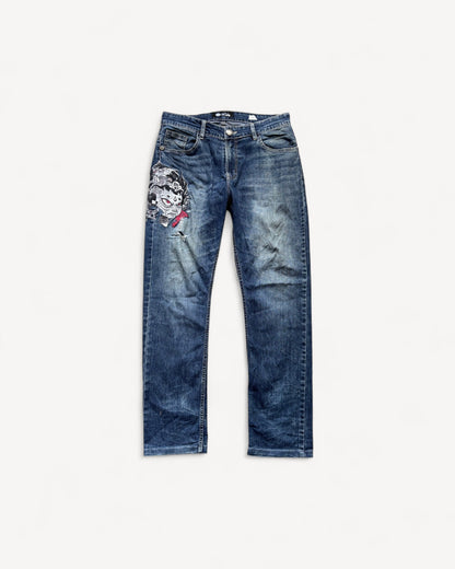 JAPANESE EMBROIDERED DENIM W32 L32 #JAP11