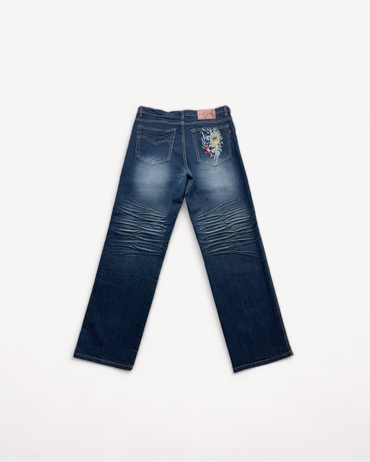 JAPANESE EMBROIDERED DENIM W34 L32 #JAP9