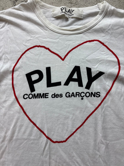 CDG PLAY WHITE T-SHIRT (M)