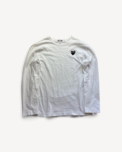 CDG PLAY WHITE LONGSLEEVE (L)