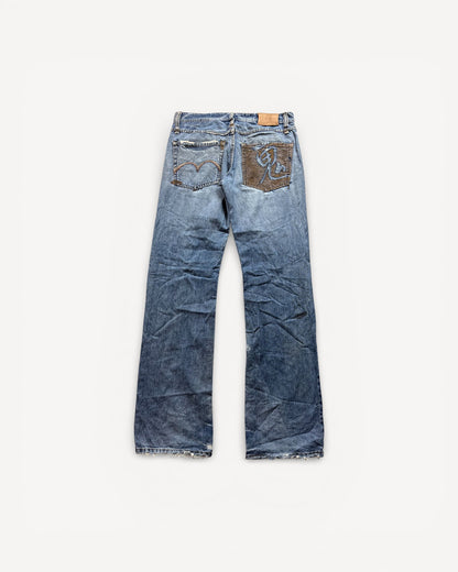 JAPANESE EMBROIDERED DENIM W33 L34 #JAP12