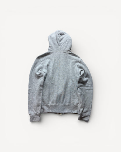CDG PLAY GREY ZIP UP HOODIE (XS)