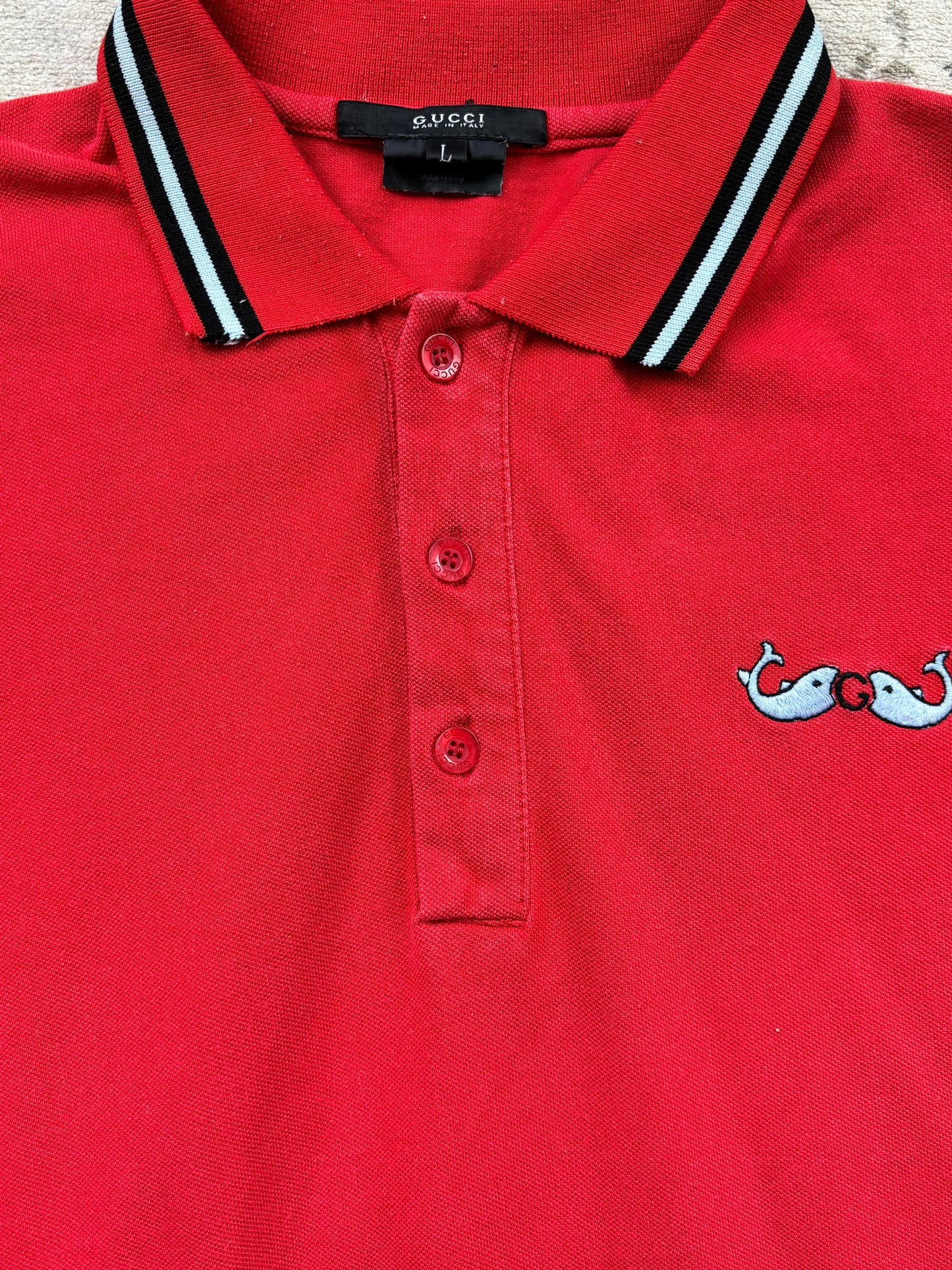 GUCCI RED POLO SHIRT (L)