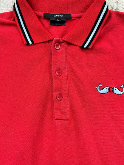 GUCCI RED POLO SHIRT (L)