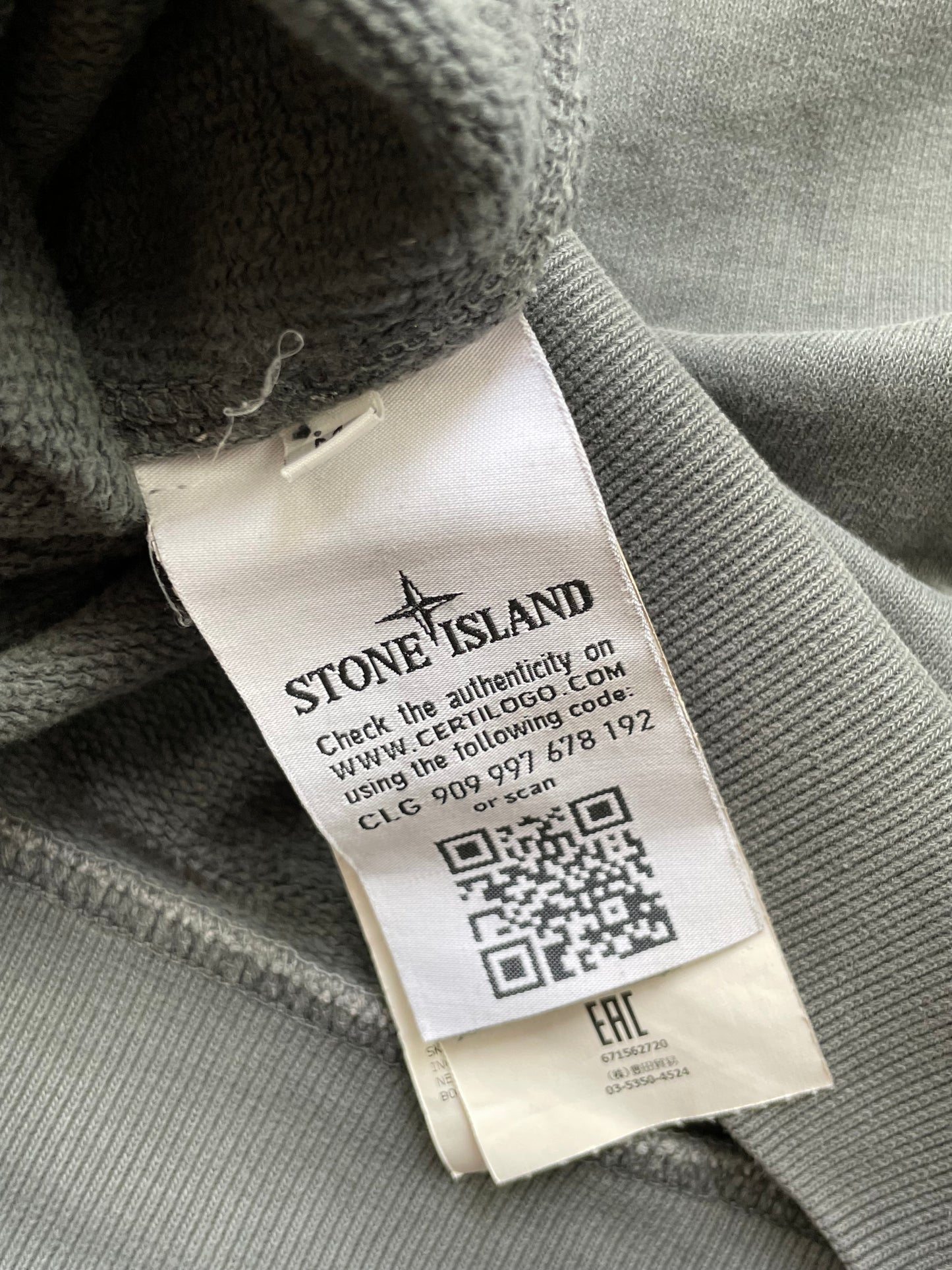 STONE ISLAND GREY SWEATER (M)