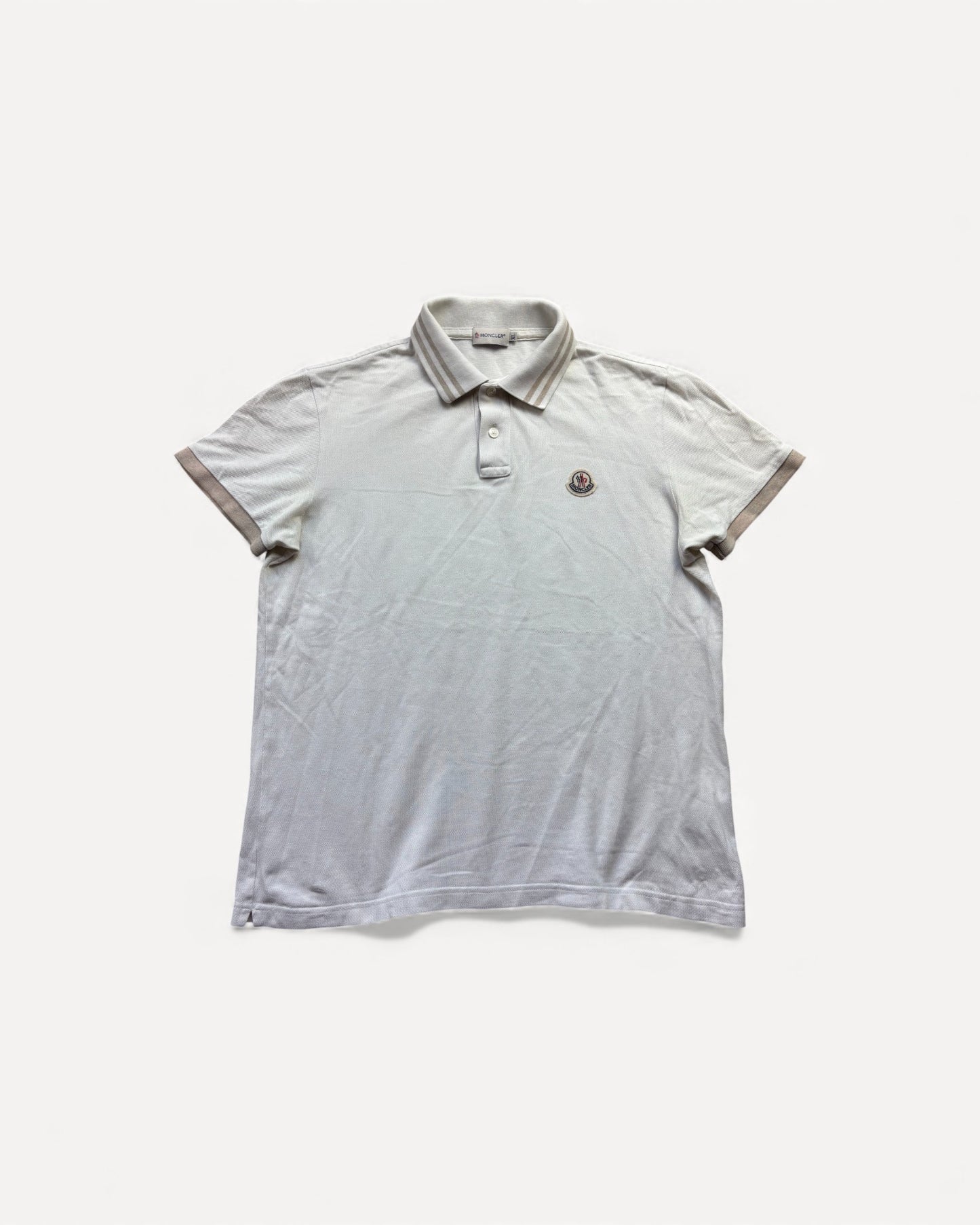 MONCLER WHITE POLO SHIRT (M)