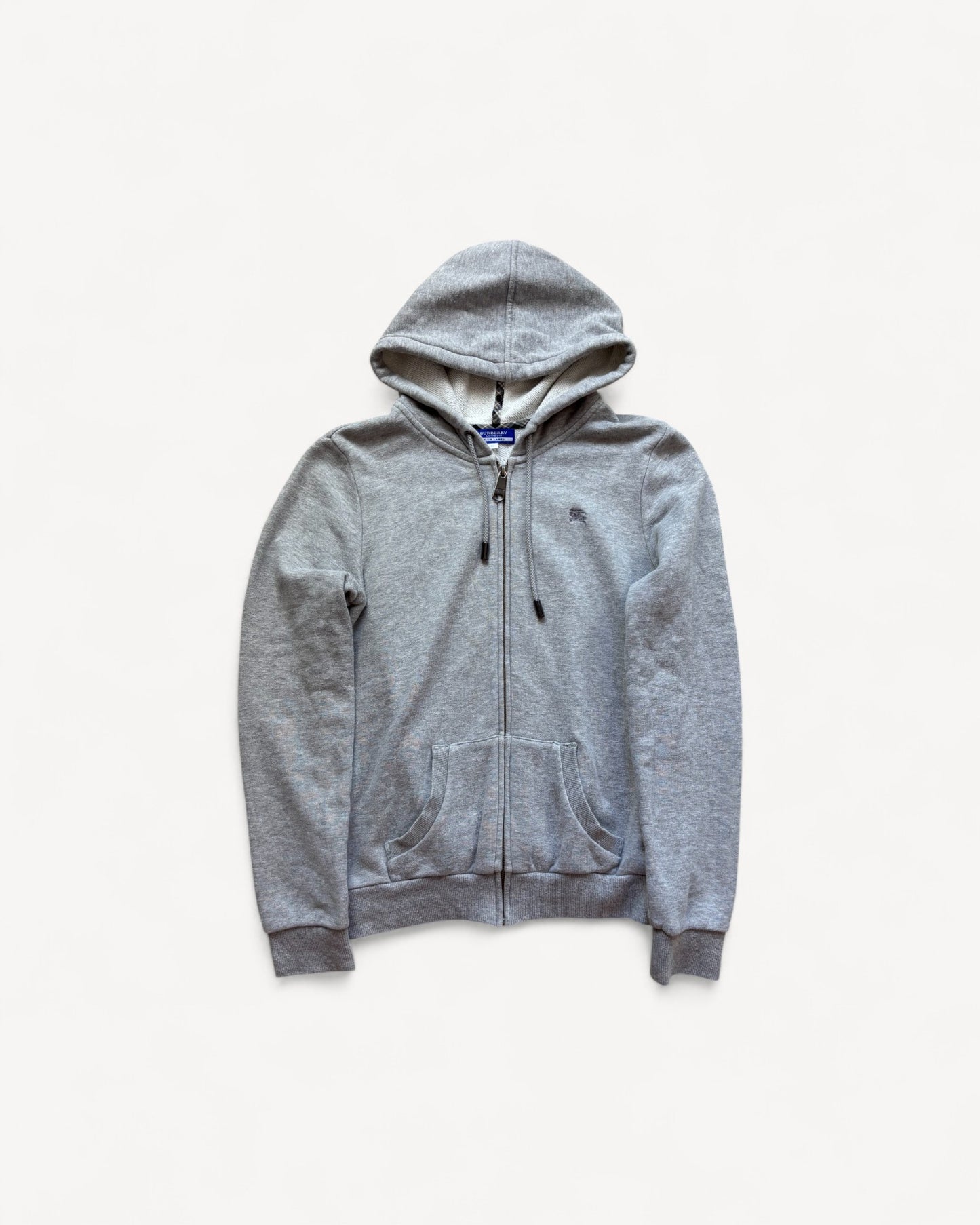 BURBERRY GREY ZIP UP HOODIE (S)
