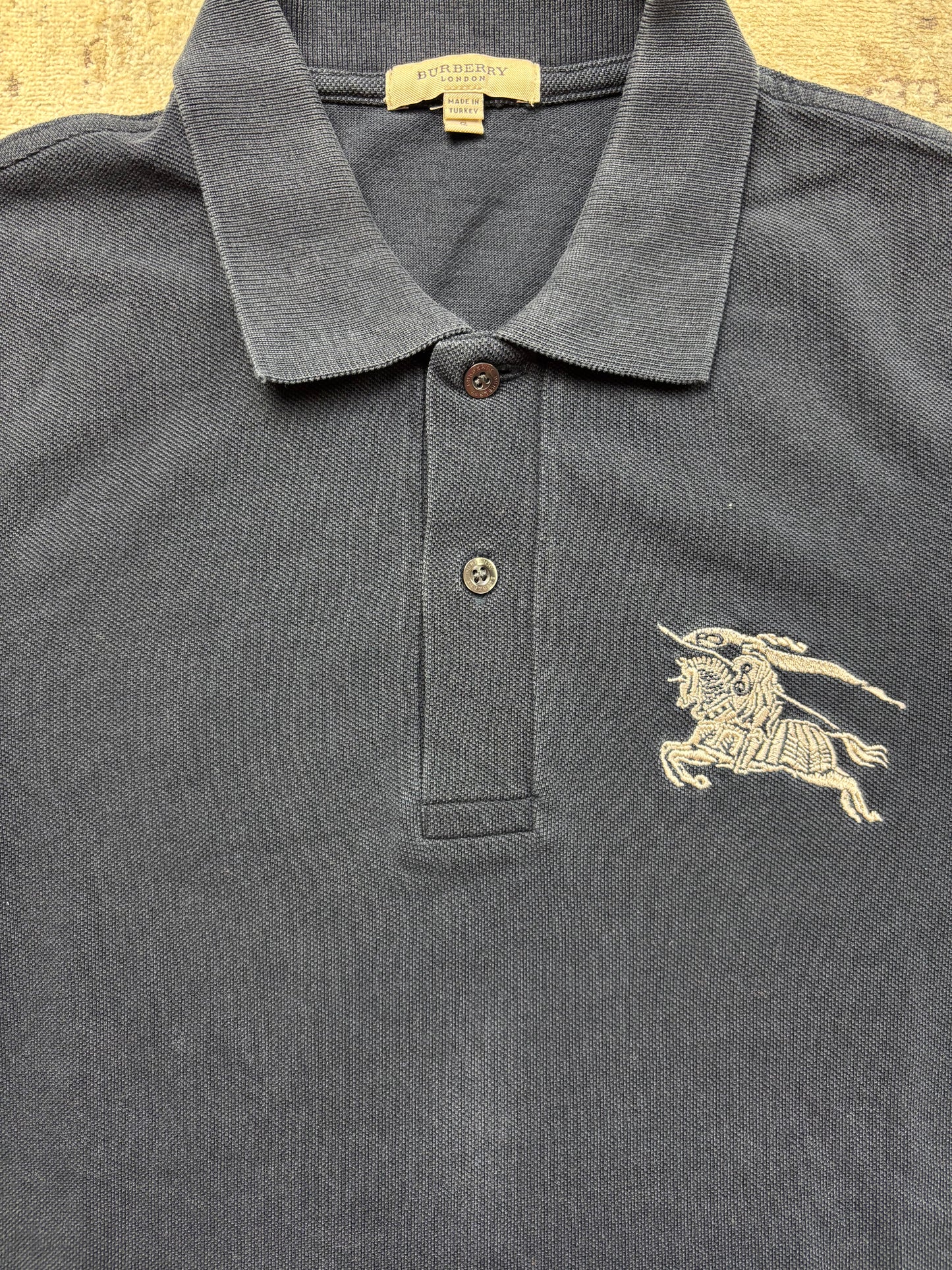 BURBERRY BLACK POLO SHIRT (S)