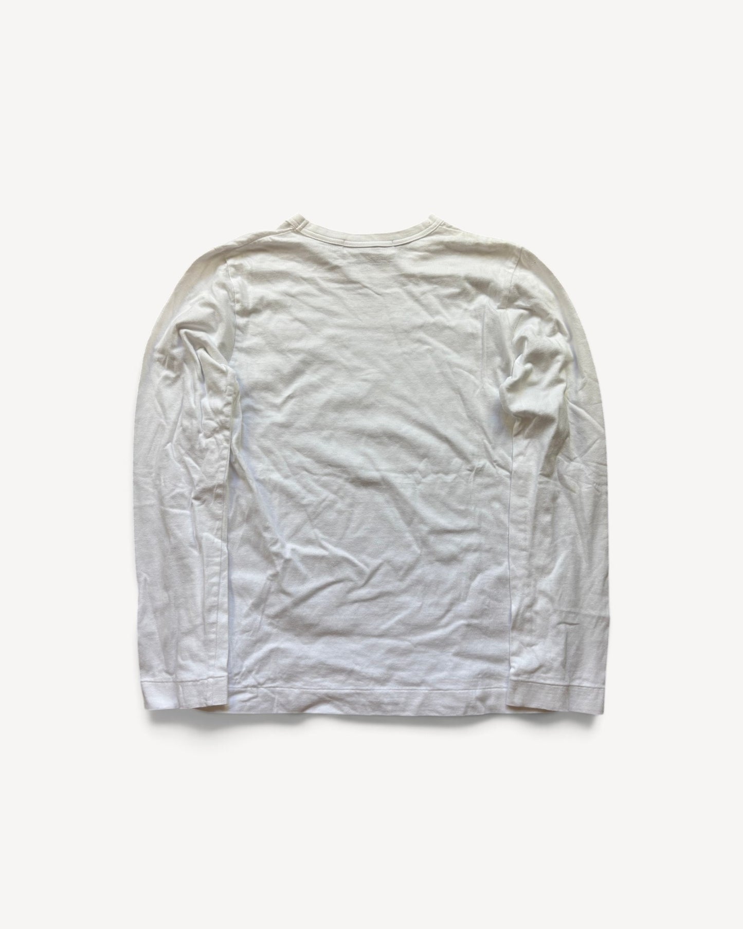 CDG PLAY WHITE LONGSLEEVE (S)