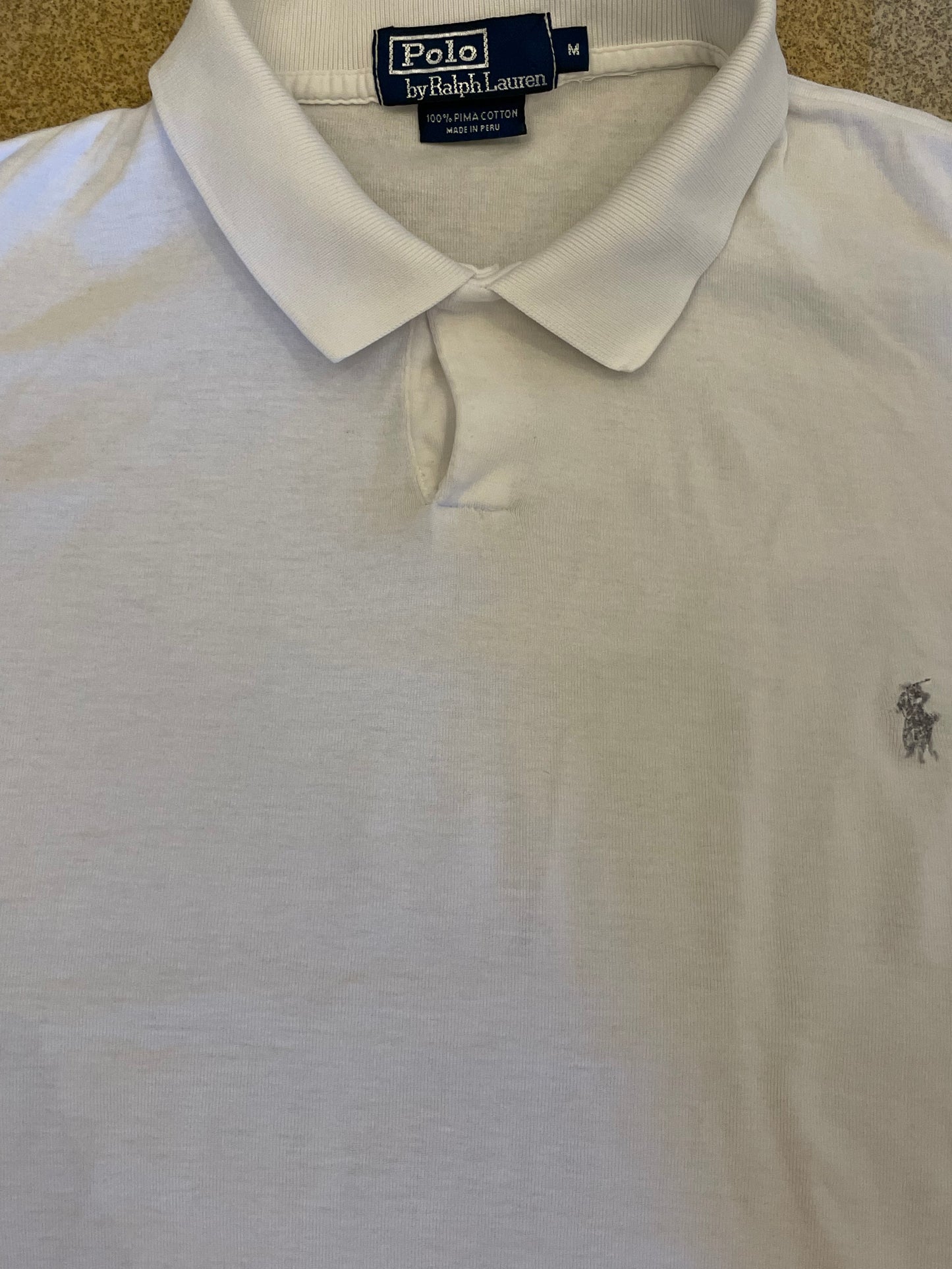 RALPH LAUREN POLO SHIRT WHITE (M)