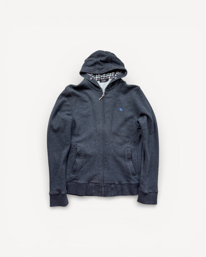 BURBERRY DARK GREY ZIP UP HOODIE (S)