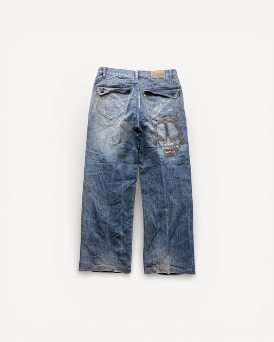 JAPANESE EMBROIDERED DENIM W32 L30 #JAP8