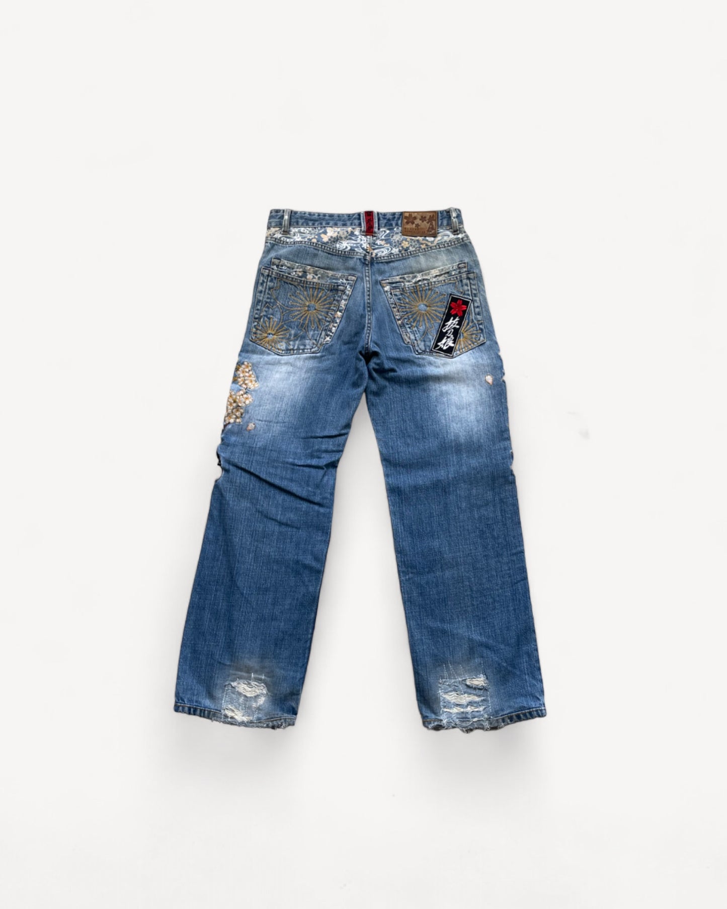 JAPANESE EMBROIDERED DENIM W30 L30 #JAP2