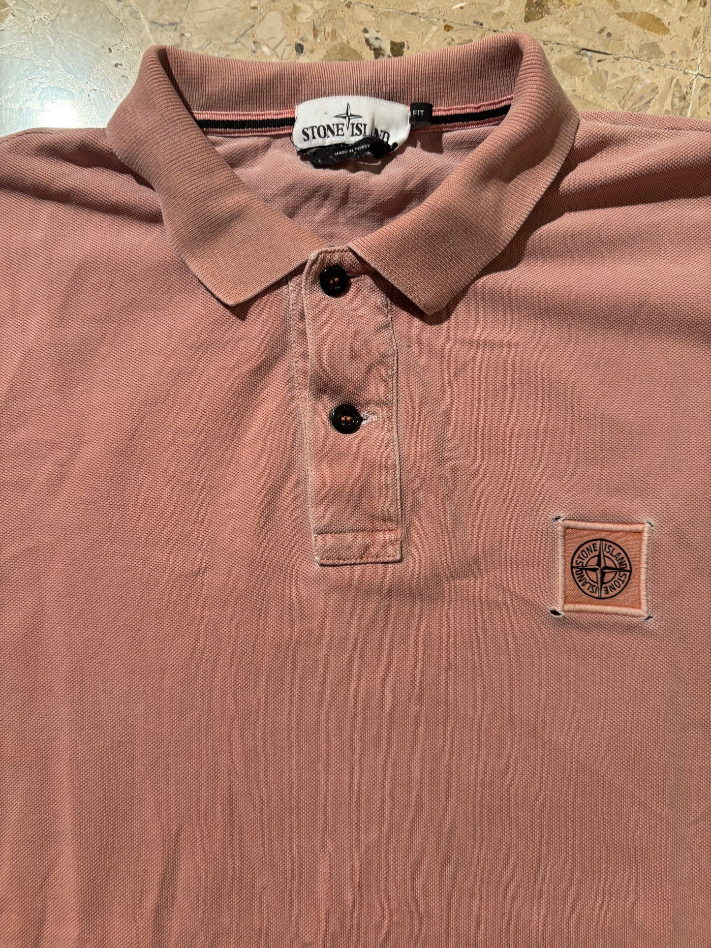 STONE ISLAND PINK POLO SHIRT (M)