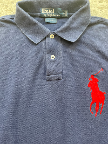 RALPH LAUREN LONGSL. POLO SHIRT NAVY (L)