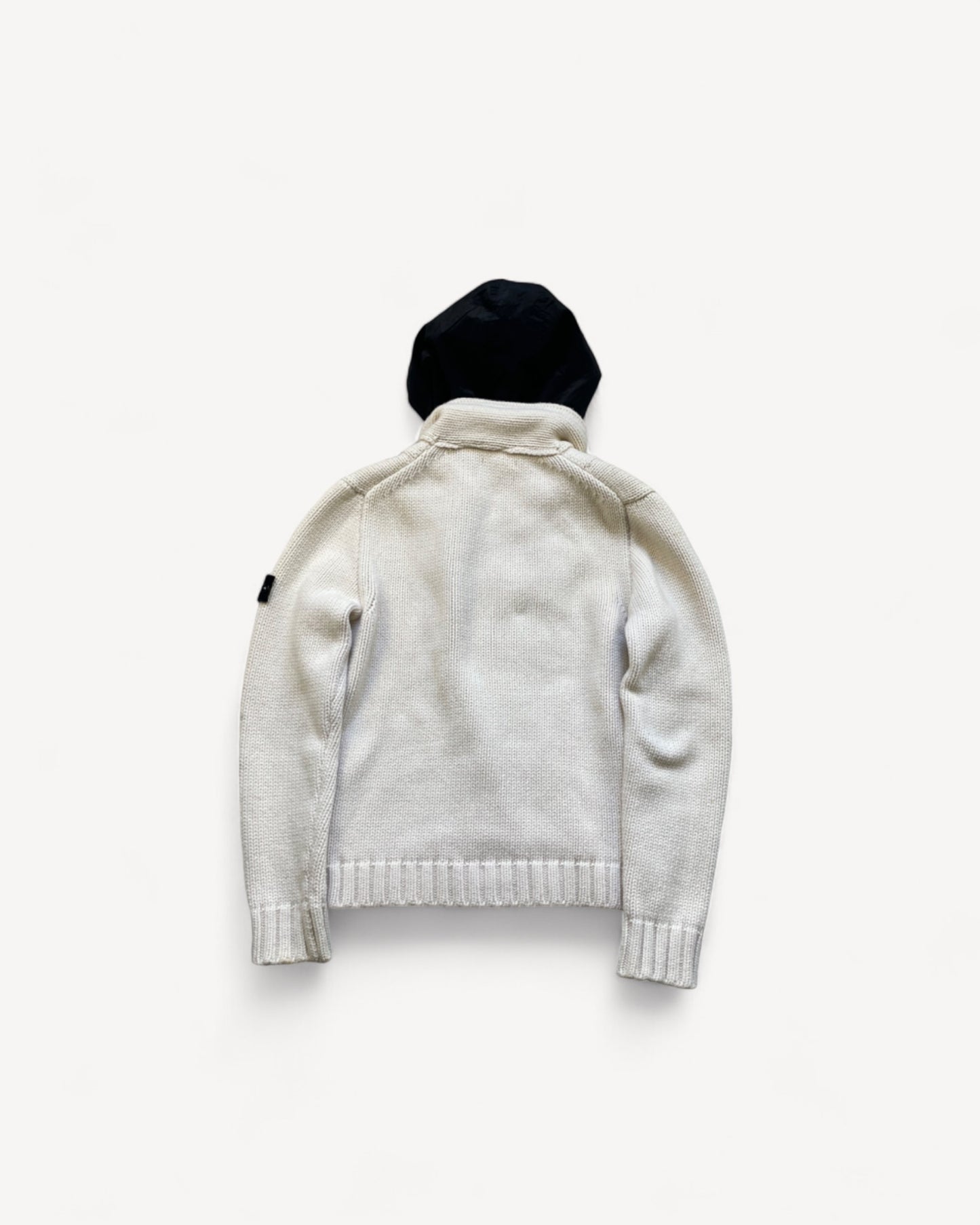 STONE ISLAND WHITE ZIP UP KNIT (S)