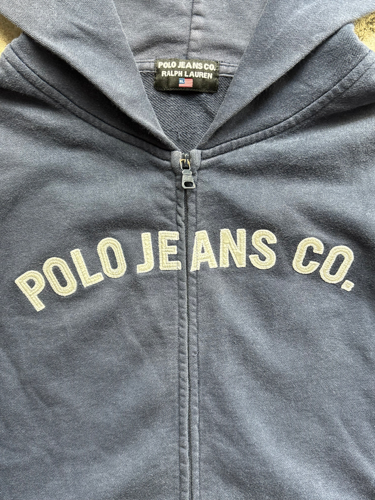 RALPH LAUREN NAVY ZIP UP HOODIE (S)