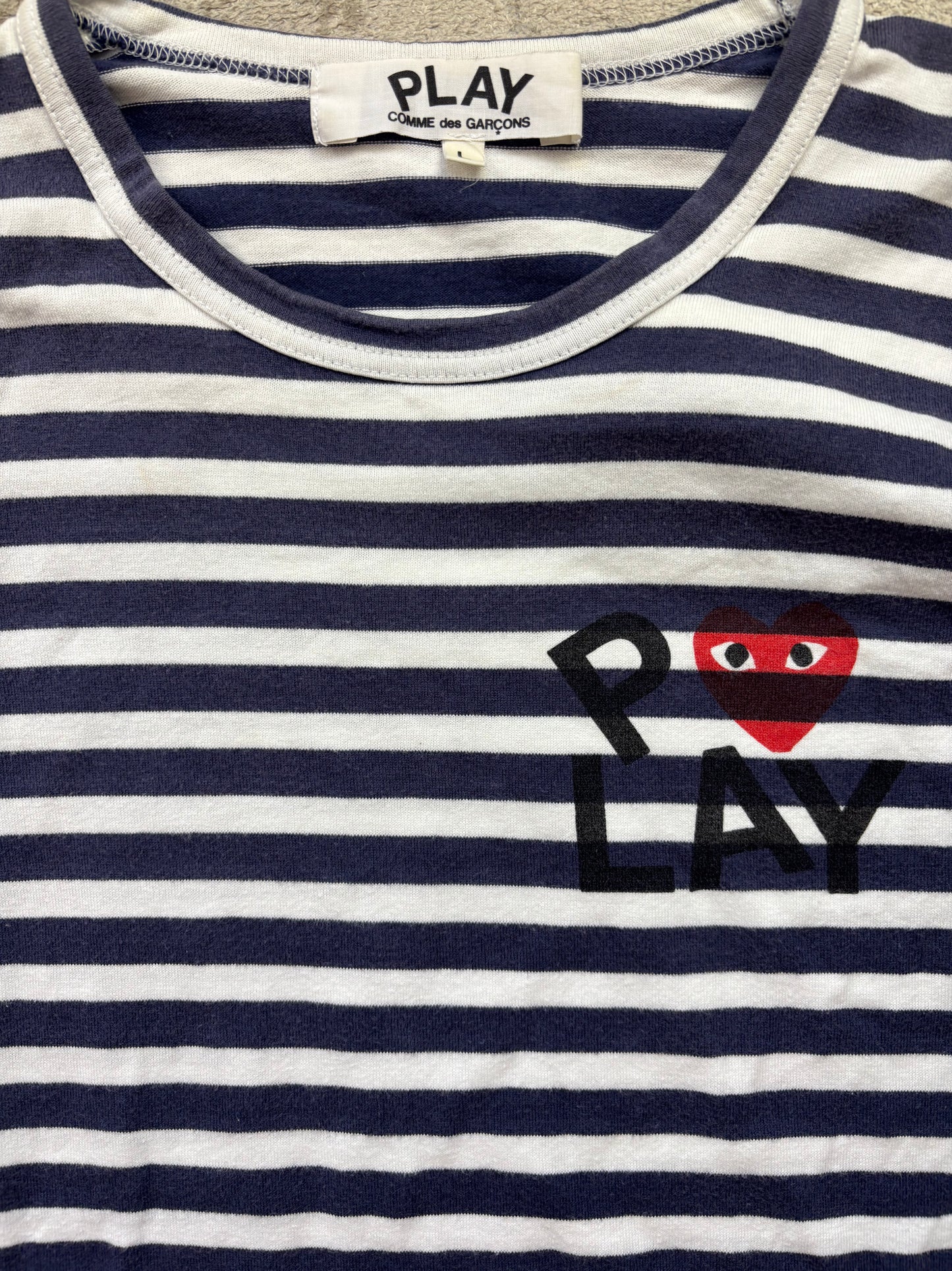 CDG PLAY STRIPED LONGSLEEVE (S)