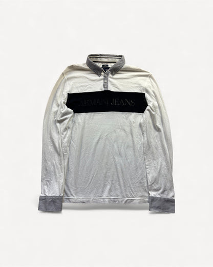 ARMANI WHITE LONGSL. POLO SHIRT (L)