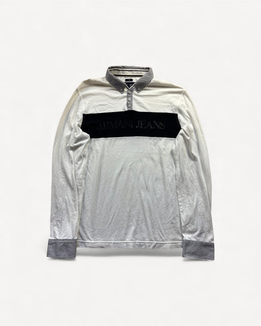ARMANI WHITE LONGSL. POLO SHIRT (L)
