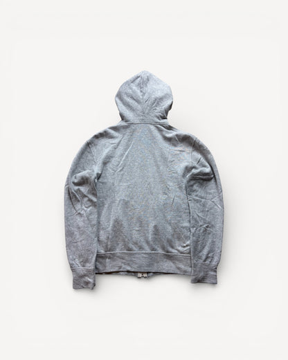 CDG PLAY GREY ZIP UP HOODIE (S)