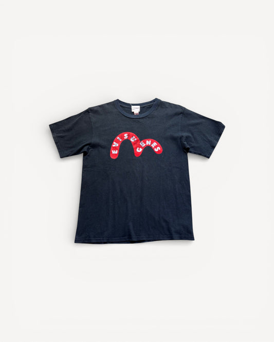 EVISU BLACK T-SHIRT (L)