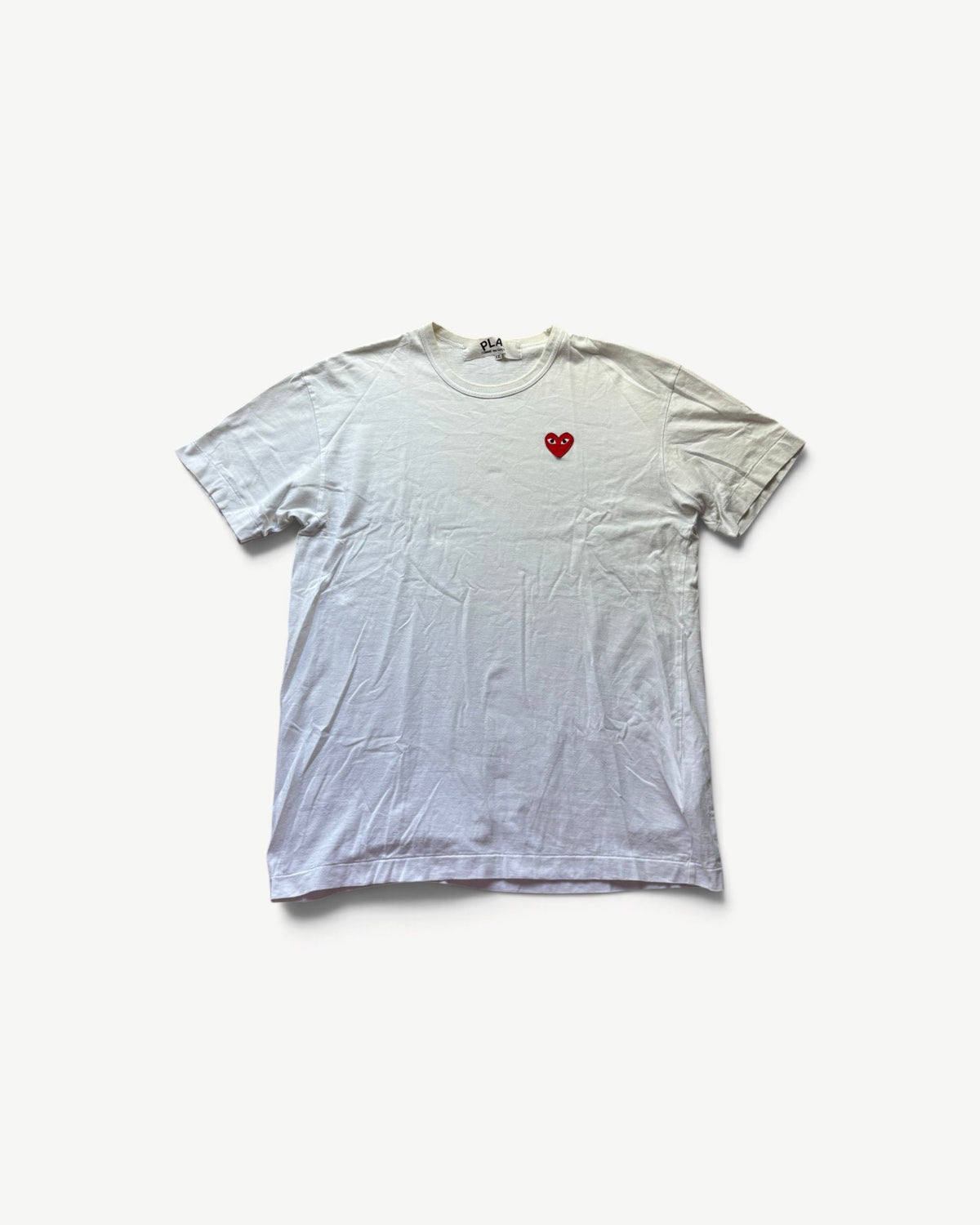 CDG PLAY WHITE T-SHIRT (L/XL)