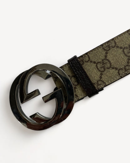 GUCCI MONOGRAM BELT BEIGE