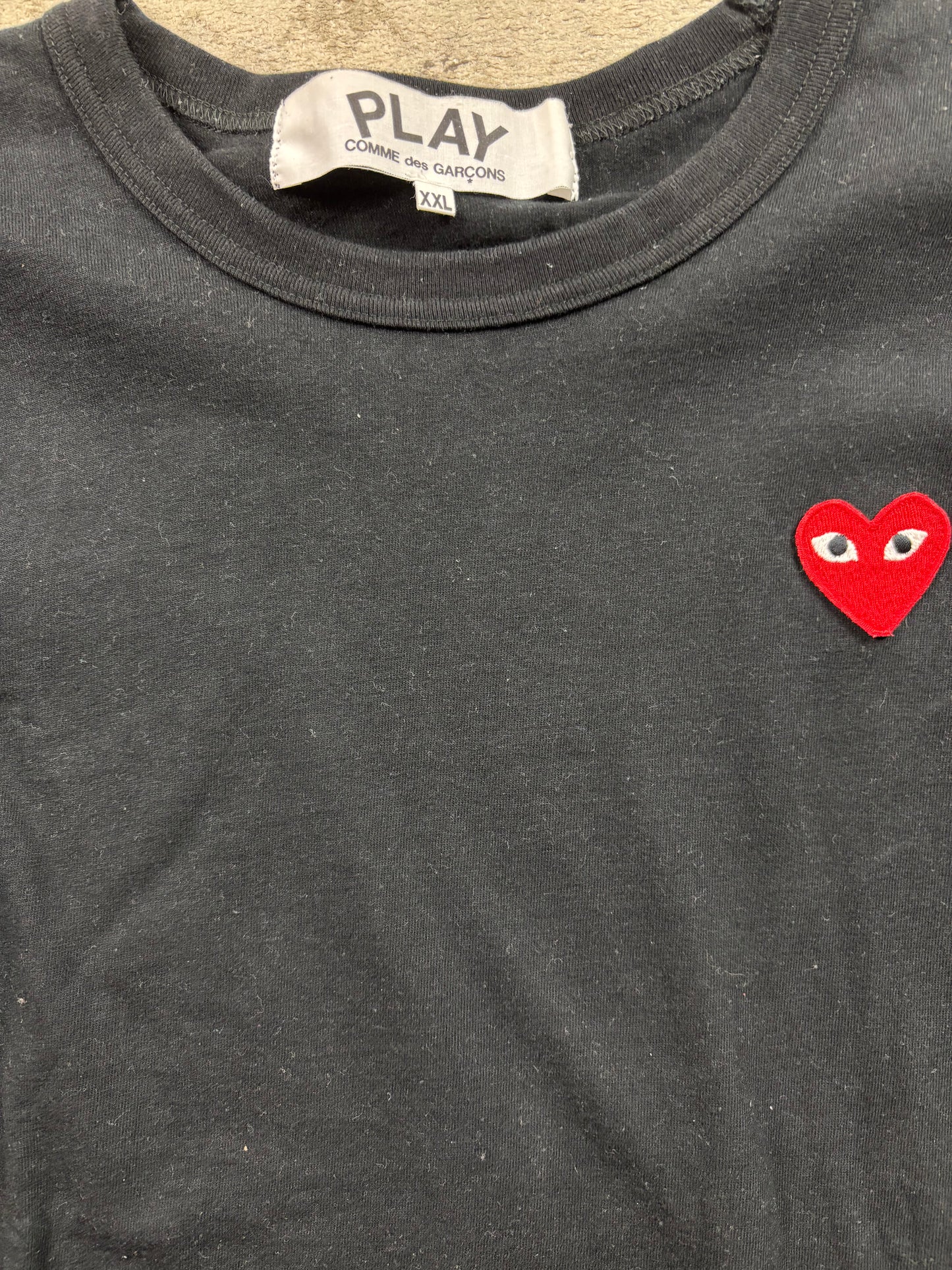 CDG PLAY BLACK LONGSLEEVE (XL)