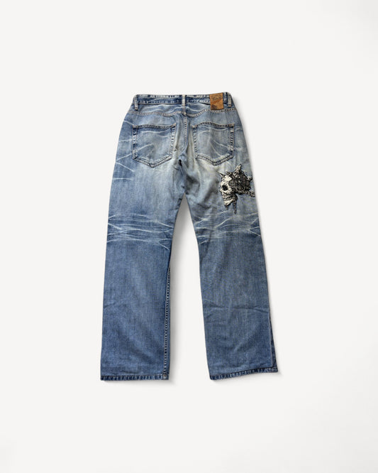 JAPANESE EMBROIDERED DENIM W32 L32 #JAP10
