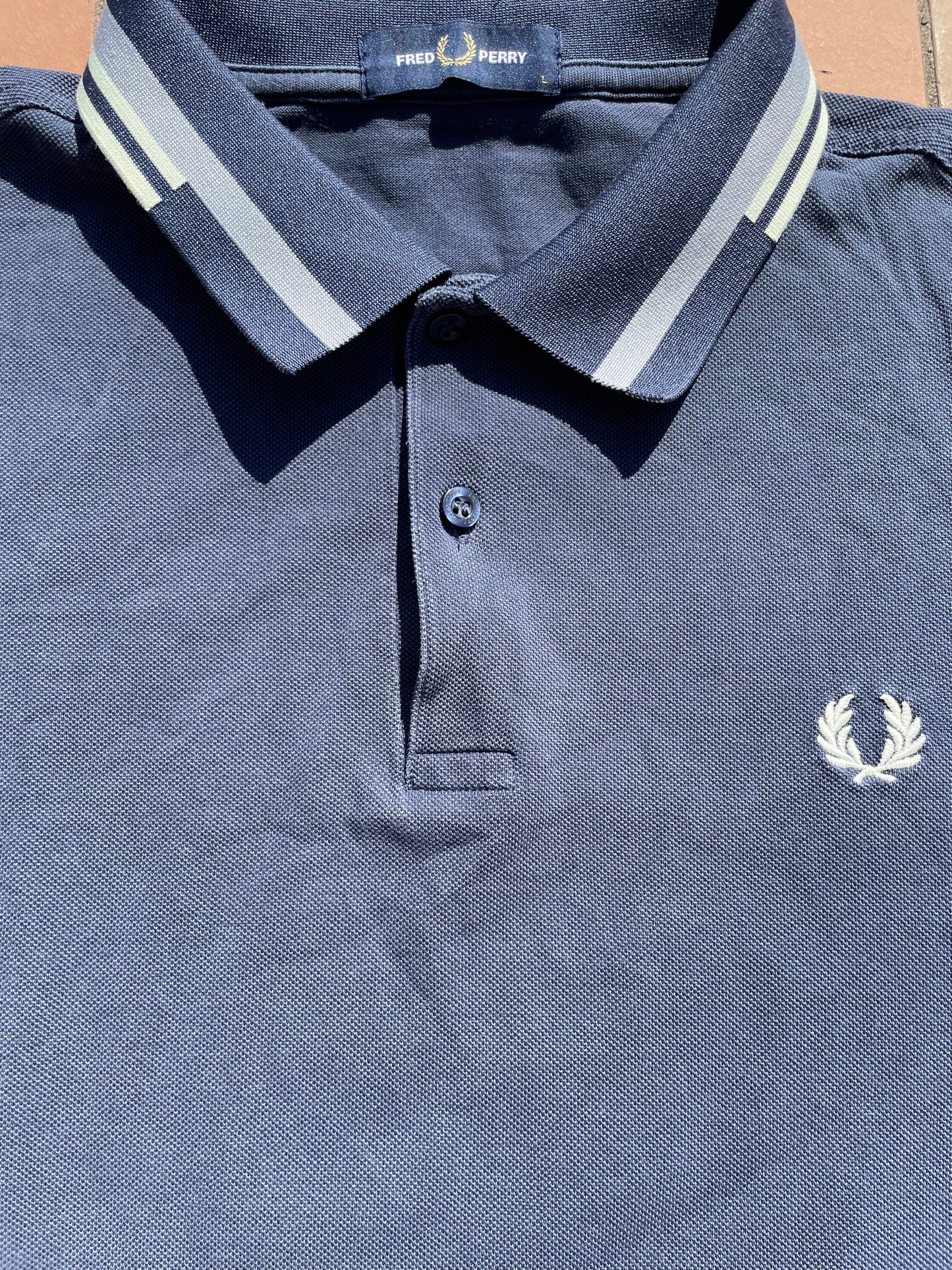 FRED PERRY POLO SHIRT NAVY (L)