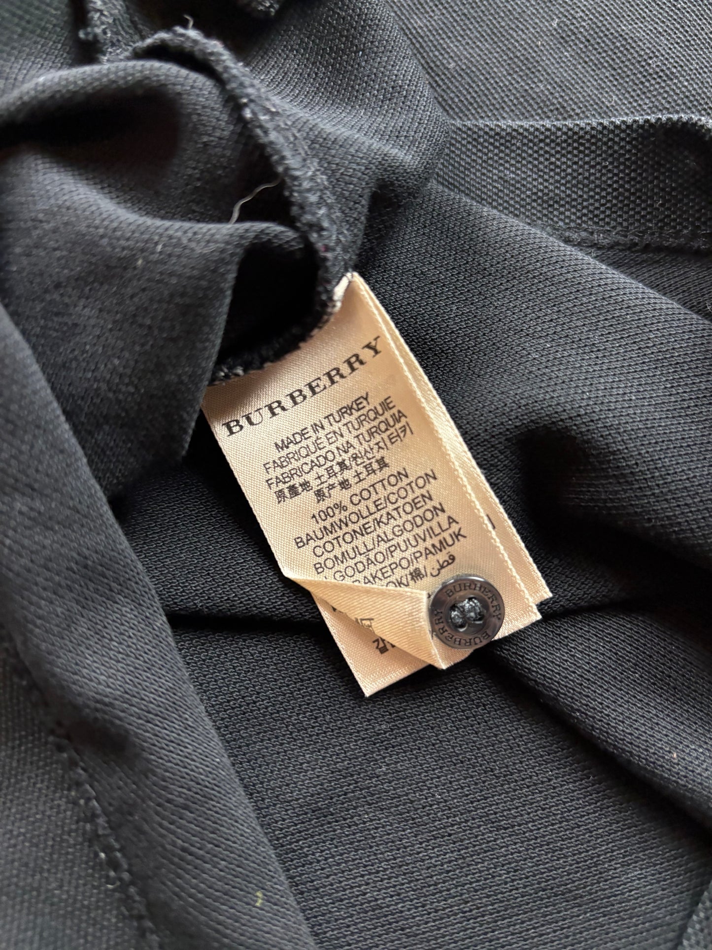 BURBERRY BLACK POLO SHIRT (S)