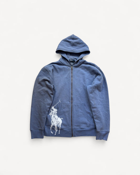RALPH LAUREN BLUE ZIP UP HOODIE (S)