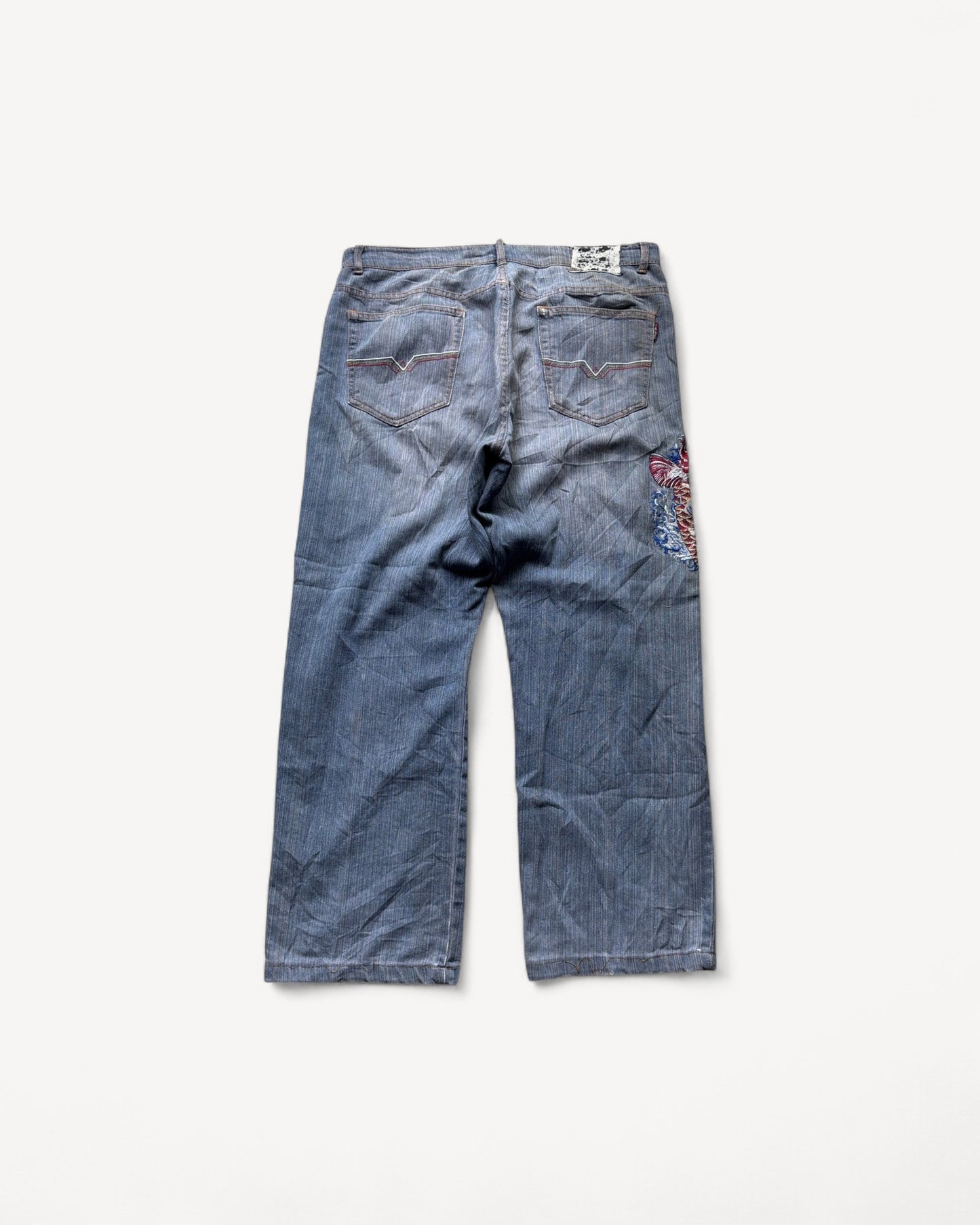 JAPANESE EMBROIDERED DENIM W36 L30 #JAP18