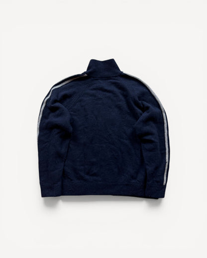 FRED PERRY NAVY ZIP UP KNIT (L)