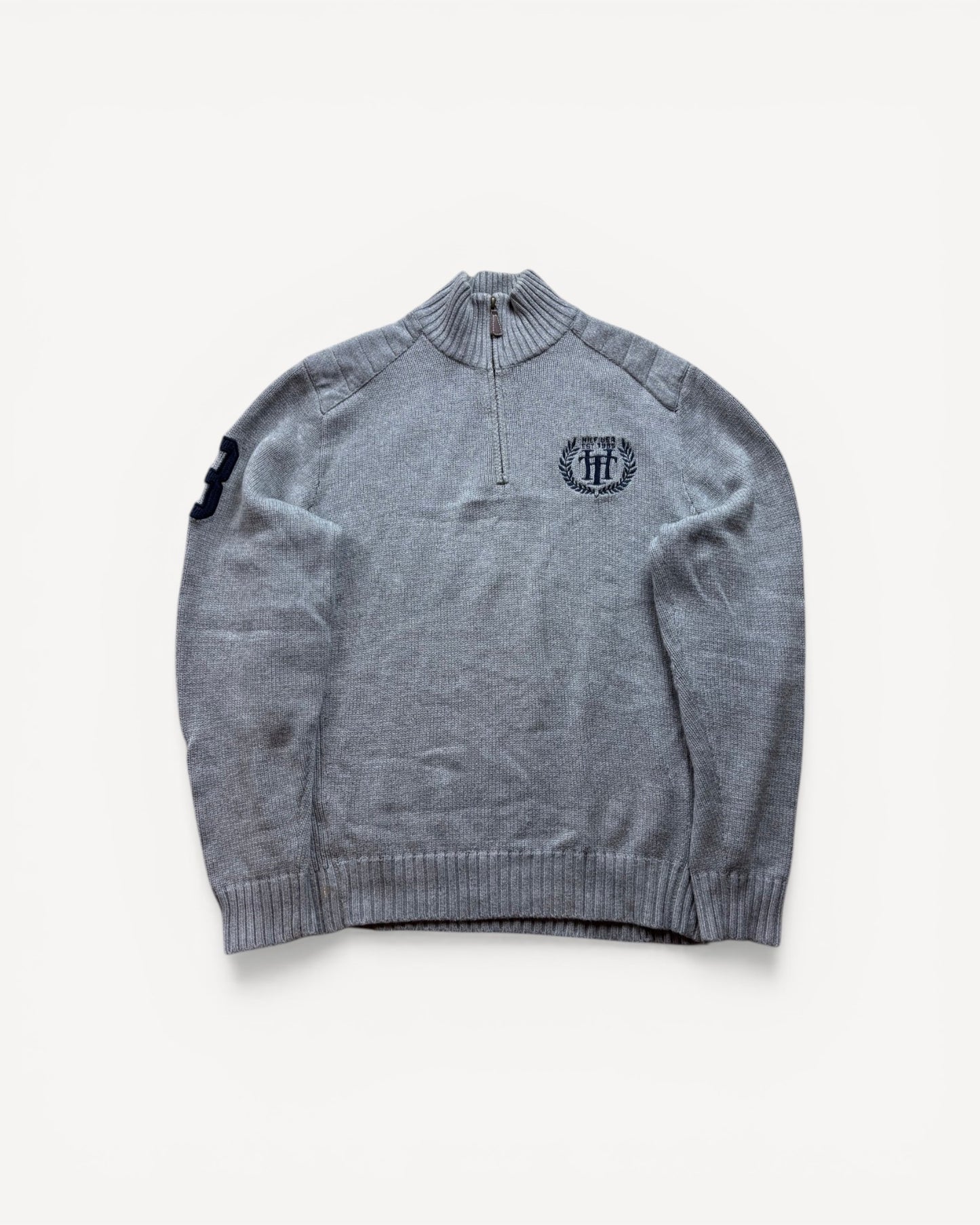 HILFIGER GREY ZIP UP KNIT (S)