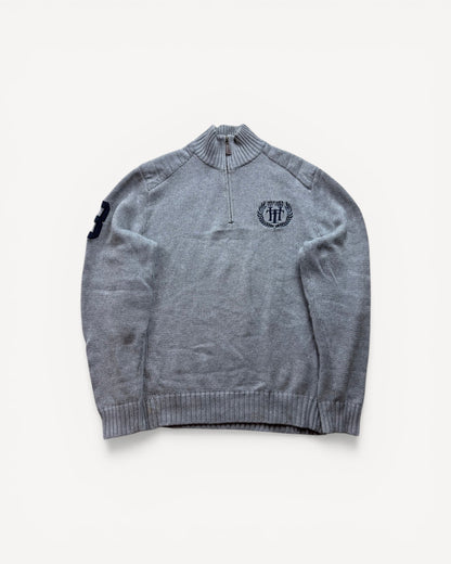 HILFIGER GREY ZIP UP KNIT (S)