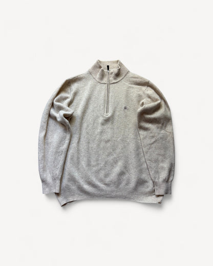 BURBERRY HALF ZIP UP HOODIE (M)
