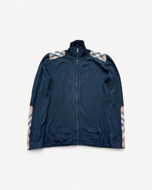 BURBERRY BLACK ZIP UP KNIT (S)